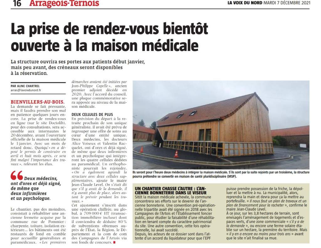 MAISON MEDICALE - VDN - MARDI 7 DECEMBRE 2021