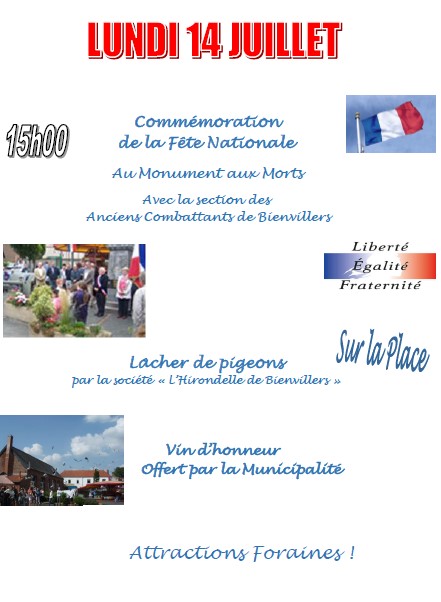 FETE COMMUNALE BIENVILLERS AU BOIS LUNDI 14 JUILLET 2025 - 1